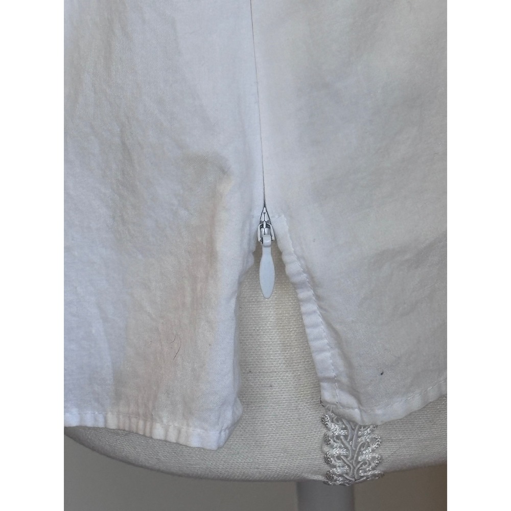 Talbots Petites Cottagecore White Eyelet Embroidered Sleeveless Cotton Top 8P - Picture 4 of 7